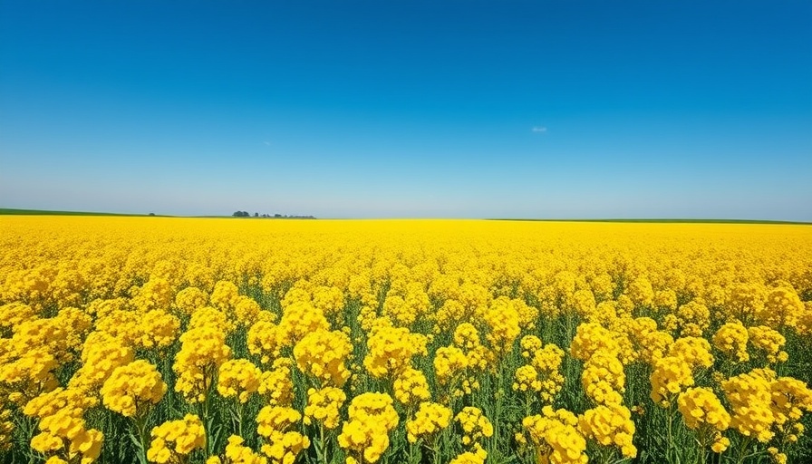 Canola field symbolizing Chinese tariffs on Canadian canola.