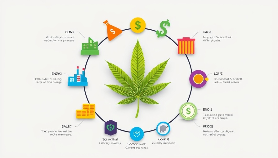Cannabis industry cycle infographic illustrating Maryland cannabis tax revenue.