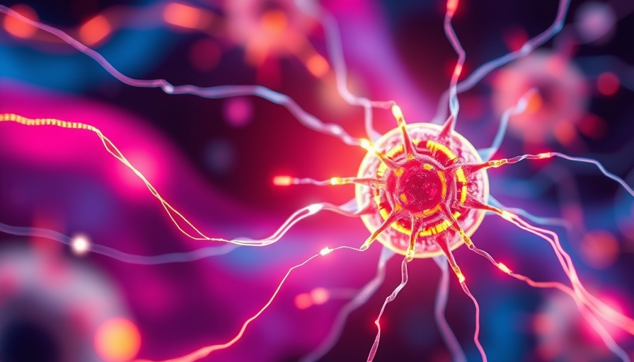 Abstract depiction of electrical stimulation regenerating macrophages.