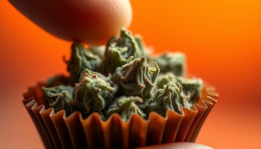Cannabis buds in a cupcake liner for Labor Day desserts.