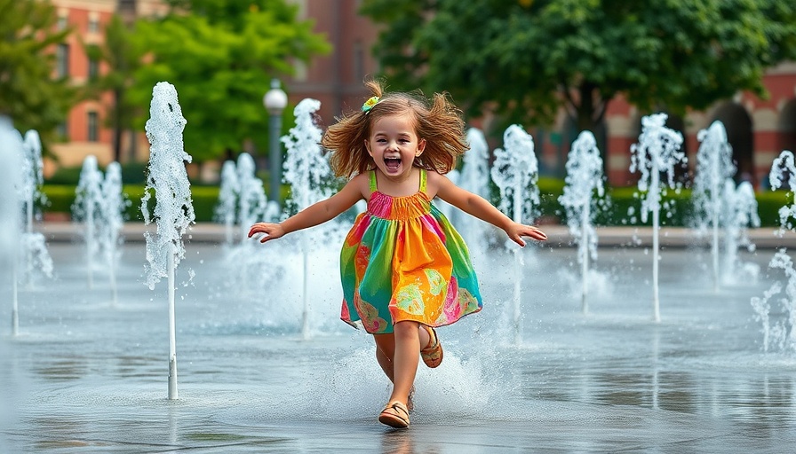 Child playing at Granite Creek Splash Pad in Prescott