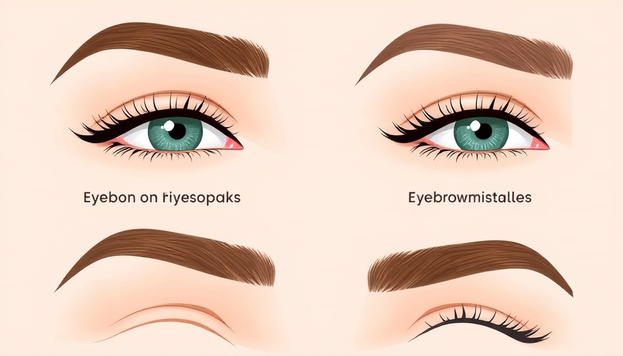 Illustrative eyebrow mistakes tutorial showing comparison shots.