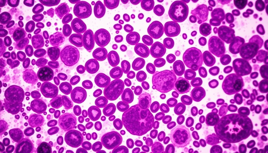 Microscopic blood tissue view for blood-based HPV test analysis.