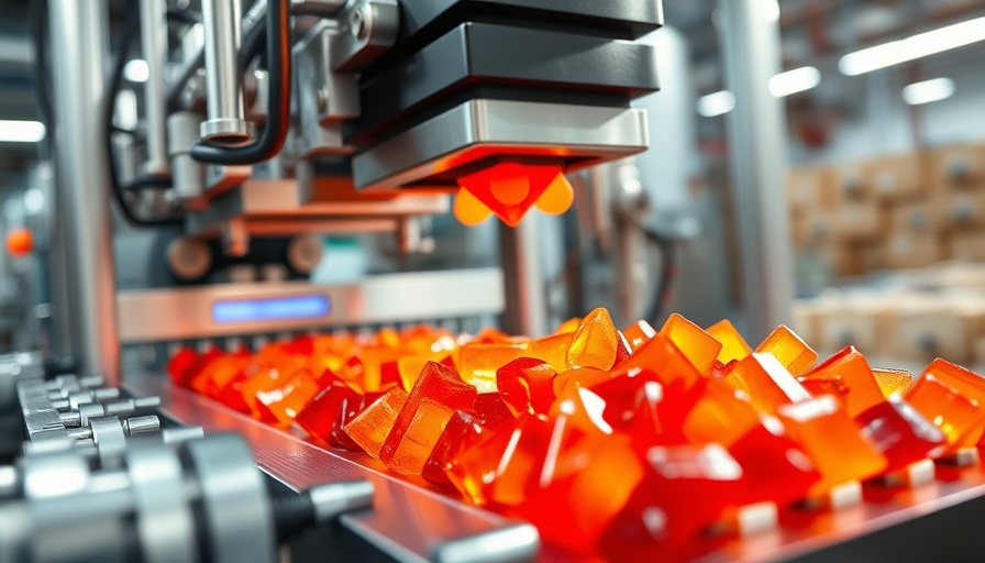Innovative device technology in gummy production machinery.