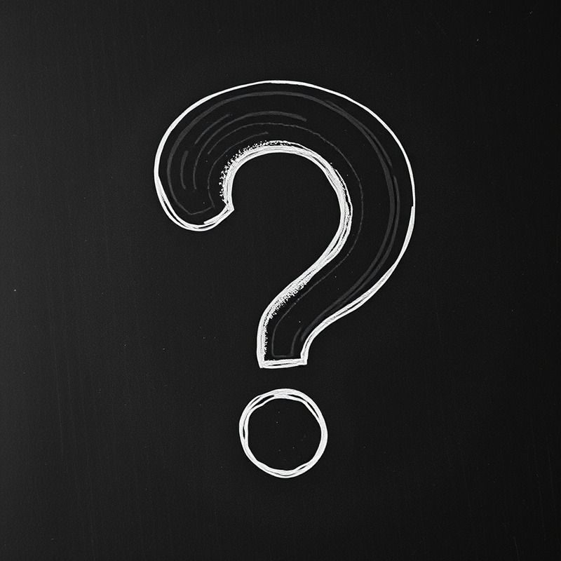 Black fat question mark symbol against a white background.
