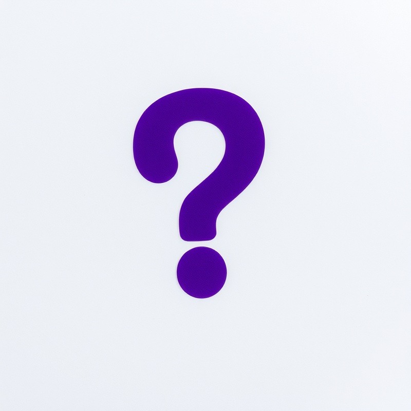 Vibrant purple question mark symbol against a white background.