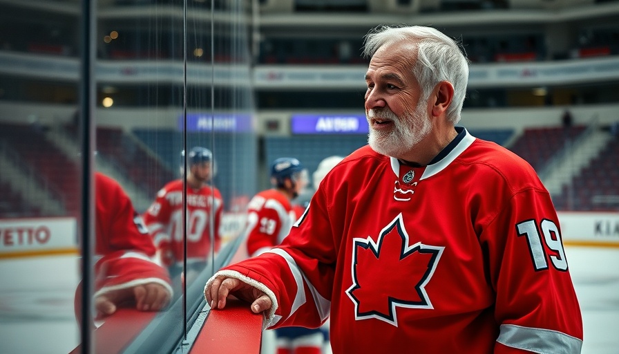 Red Wings Alumni charity game, heartwarming hockey scene on ice.