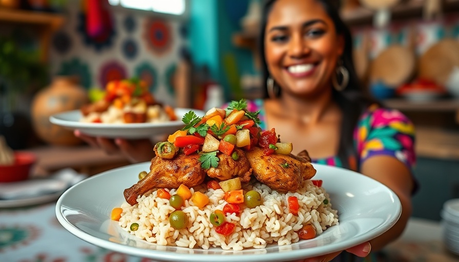 Slow Cooker Santa Fe Chicken dish with bright vegetables and rice.