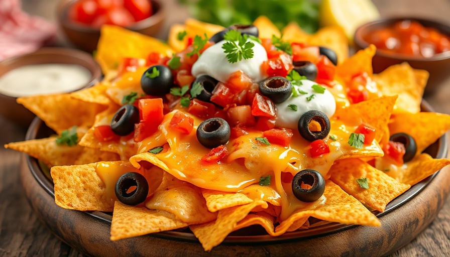 Vibrant air fryer nachos topped with cheese and salsa.