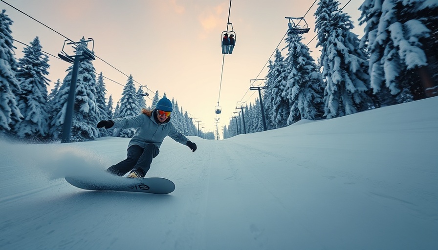 Snowboarder at Michigan ski resort during late closing season.