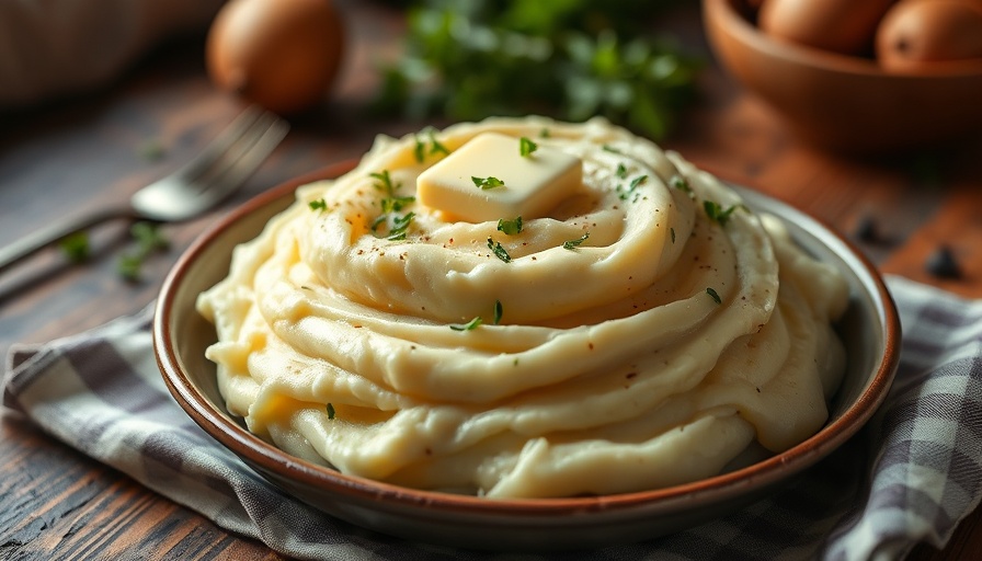 Creamy homemade mashed potatoes recipe with herbs and butter.