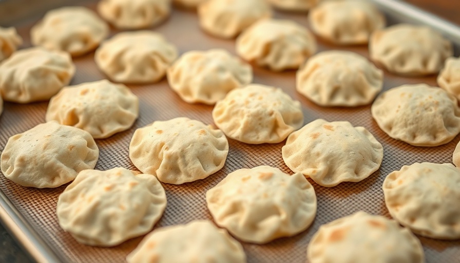 Fresh mini tortillas on baking sheet, ready for mini tacos.