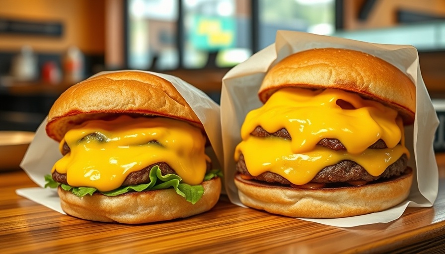Juicy butter burgers with melted cheese wrapped in paper.