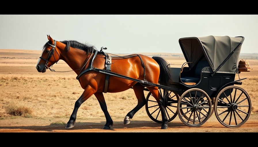 Michigan horse-drawn buggy on rural road for safety illustration.