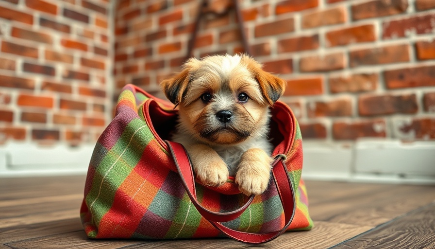 Bula Bag Co. mission rescue dogs: puppy in colorful bag