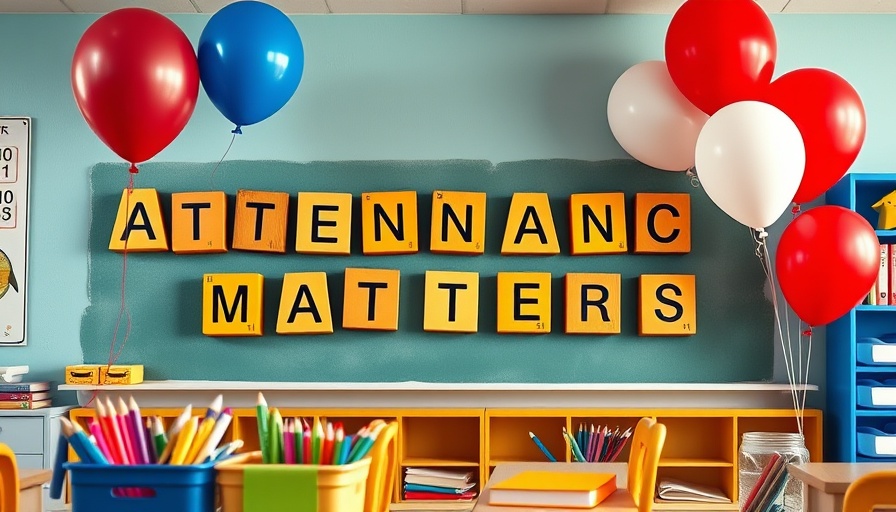 Michigan News: Classroom wall with balloons and attendance sign.