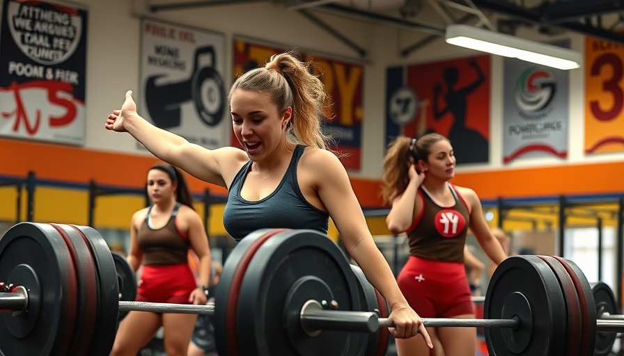 Troy Athens High School women's powerlifting team in action at the gym.