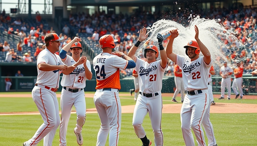 Tigers 4-3 victory over White Sox celebration on field.
