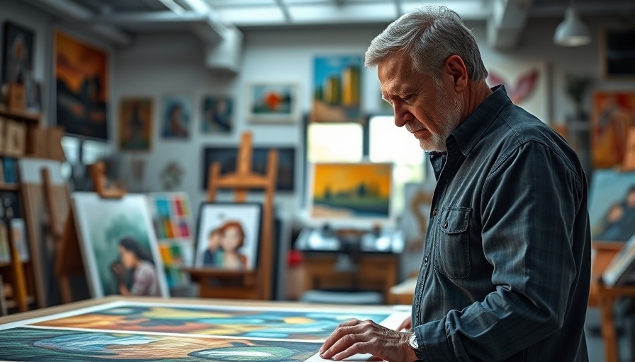 Man inspects artwork in studio amid Trump tariffs impact on Michigan
