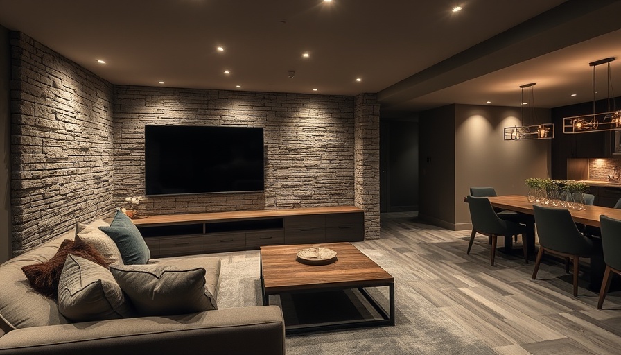 Modern basement remodeling ideas with entertainment and lounge area.