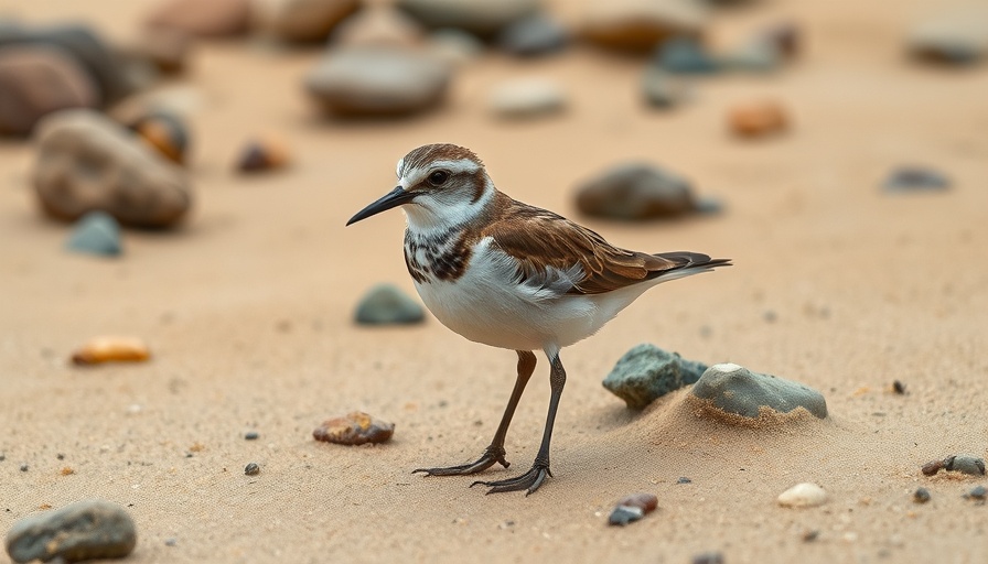 Plump shorebird on a sandy beach highlighting Great Lakes water birds health.