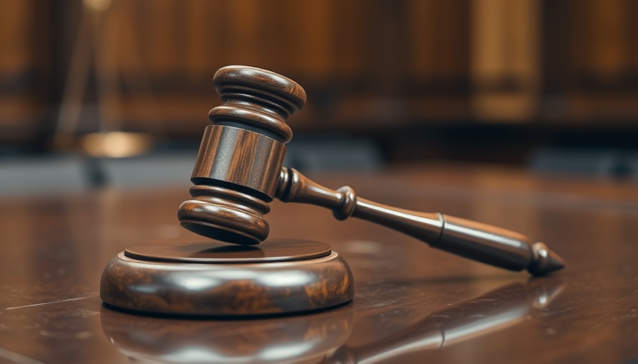 Judge's gavel symbolizing justice in a courtroom setting.