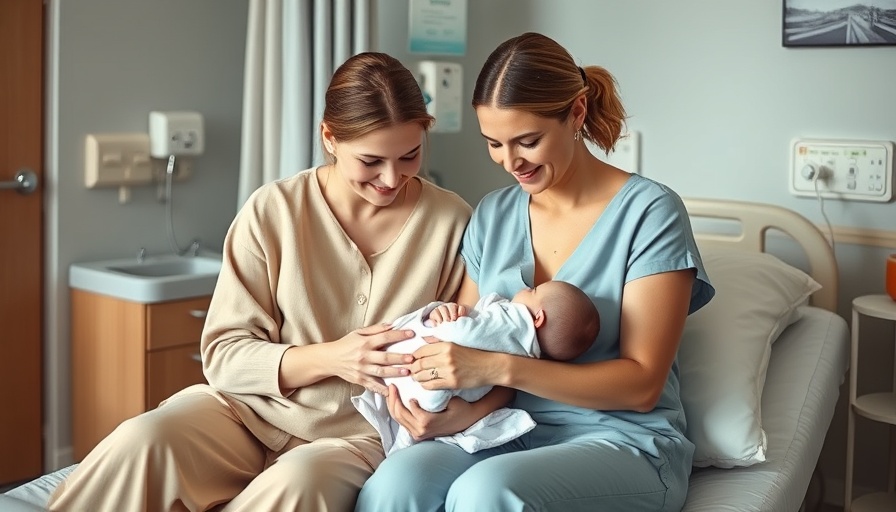 Two women in a hospital setting advocate for Black maternal health.