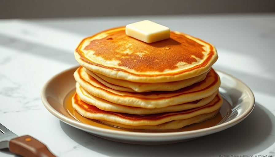 McDonald's pancakes at home on a white plate with butter.