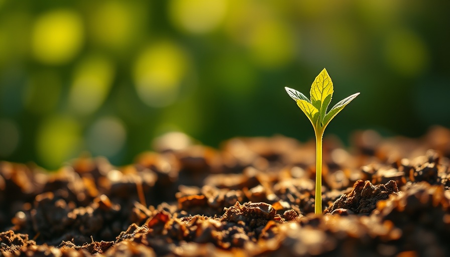 Young plant sprout in Michigan Earth Day event theme.