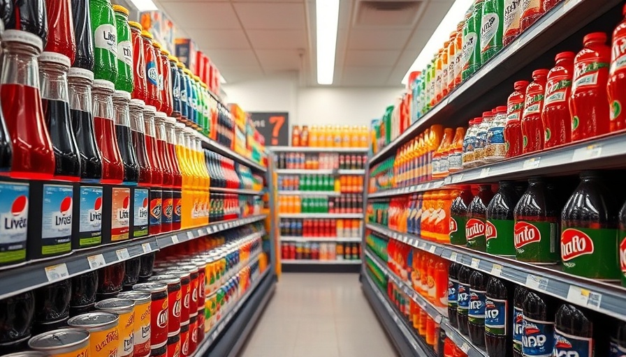 Soda shelves in a Michigan store, SNAP benefits context.