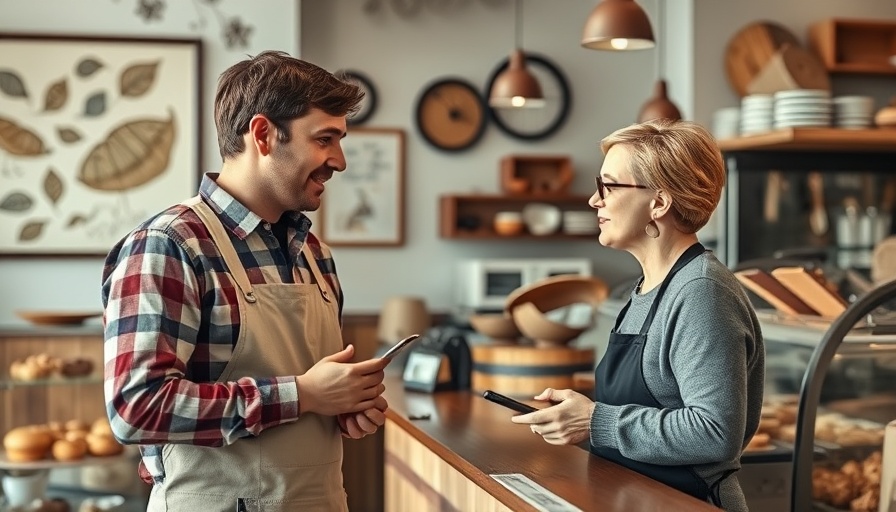 Wyandotte bakery owner being interviewed inside shop