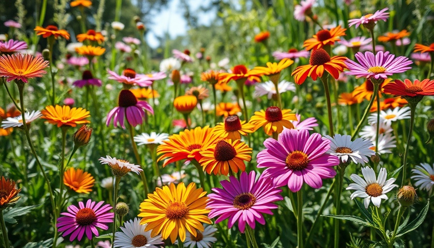 Vivid Michigan native flowers flourishing in a garden, showcasing natural beauty.