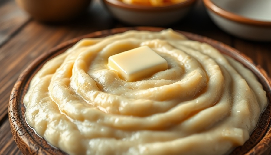 Creamy grits recipe in a bowl with butter melting.