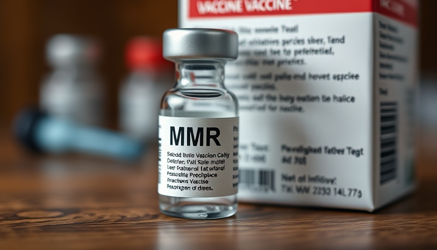 Close-up of MMR vaccine vial and packaging, highlighting Michigan vaccination rates.