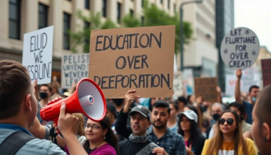 Protest sign advocating for education over deportation, Michigan News