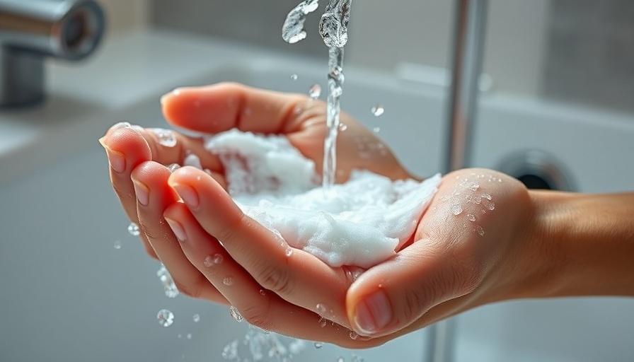 Effective DIY handwashing techniques shown with soap and water.