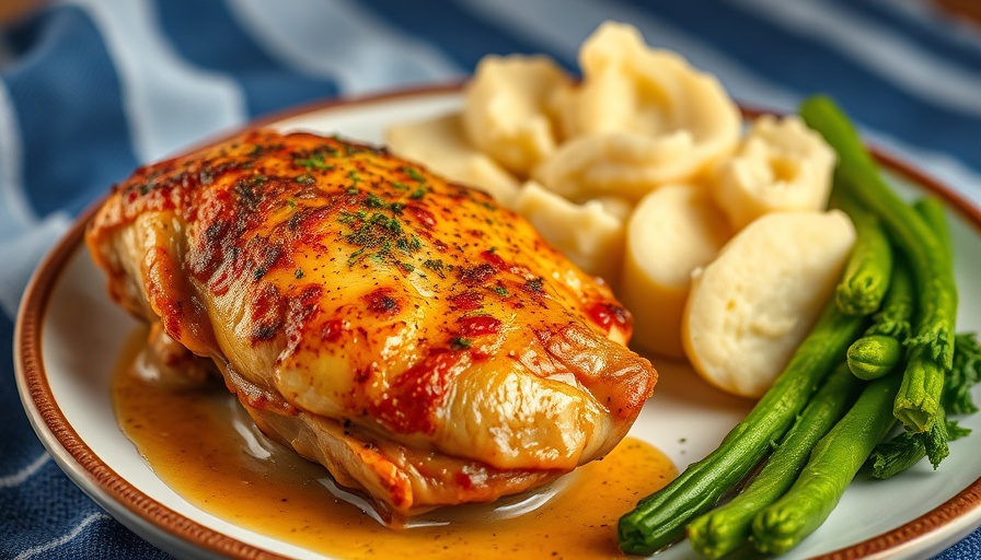Instant Pot Chicken Thighs Recipe with mashed potatoes and greens