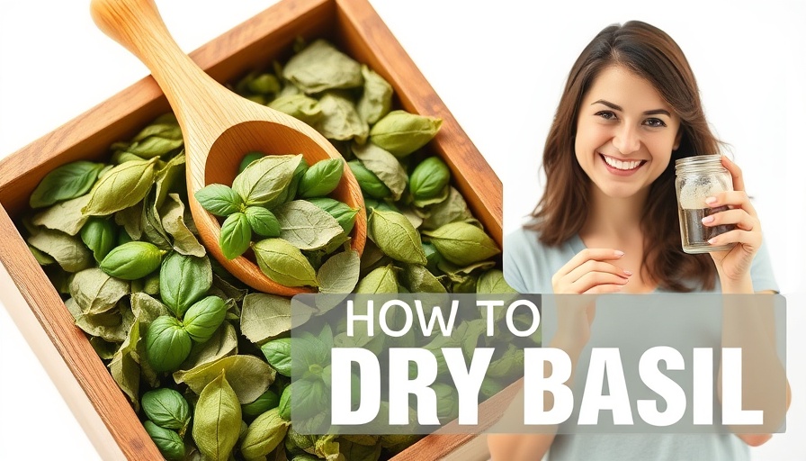 How to dry fresh basil: tutorial with text overlay.
