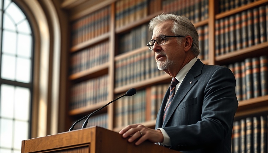 Man speaking in a library, Michigan News context