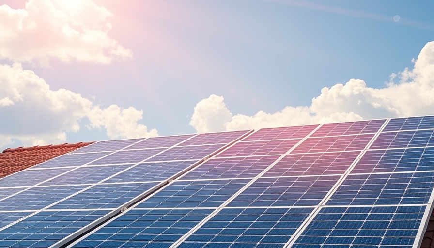 Solar panels on roof under bright sun, home energy choices.