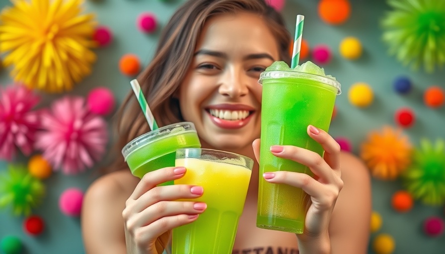 Easy Slushie Recipe tutorial with vibrant drinks and smiling woman.