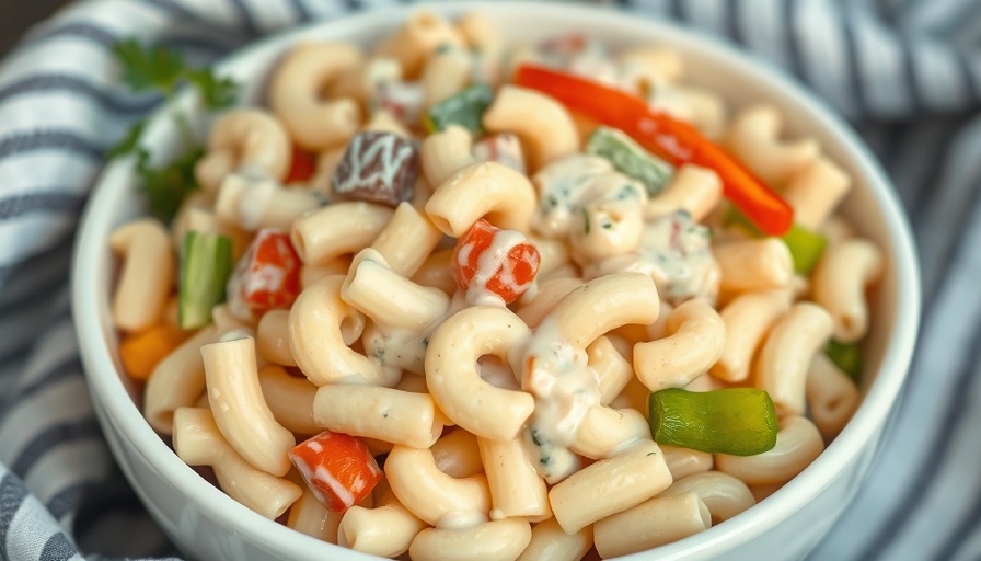 Classic Macaroni Salad Recipe with creamy dressing.