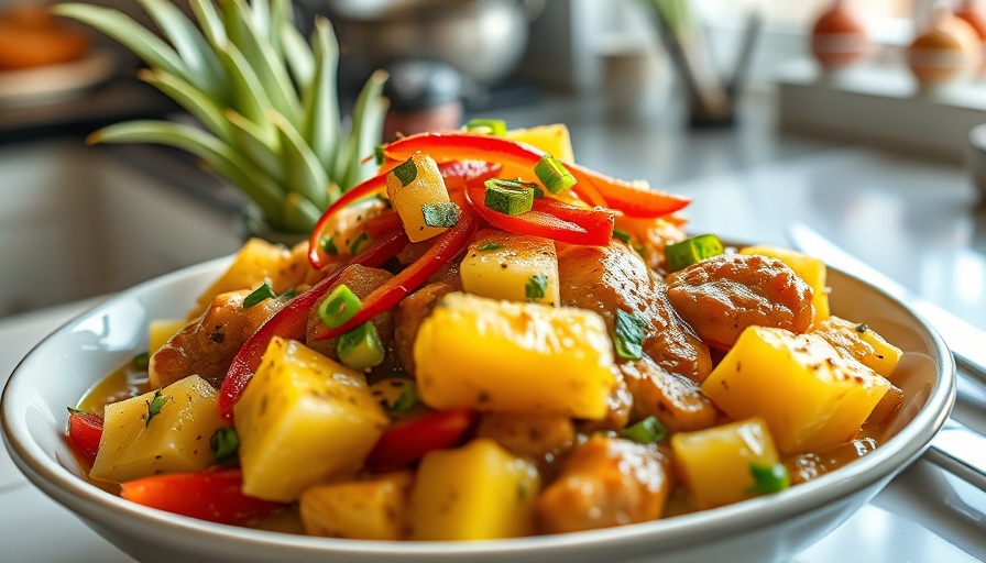 Delicious Crockpot Pineapple Chicken Recipe served in a bowl.