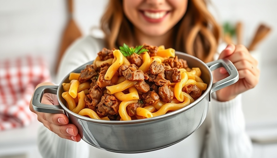 Easy one-pot hamburger helper recipe with macaroni and beef.