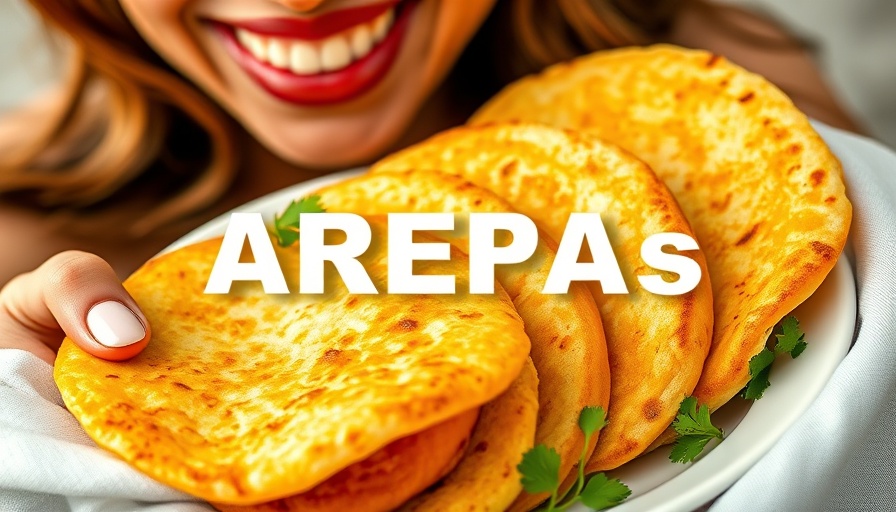 How to make arepas: golden arepas with cilantro garnishing.