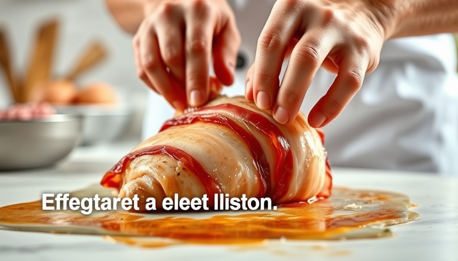 Close-up of easy bacon-wrapped chicken preparation.