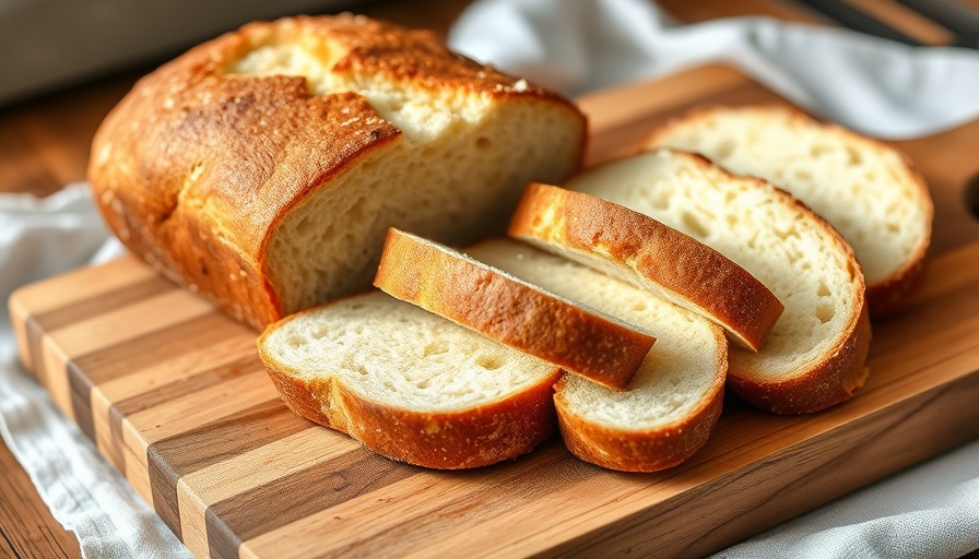 Cottage cheese bread benefits: freshly baked loaf on cutting board.