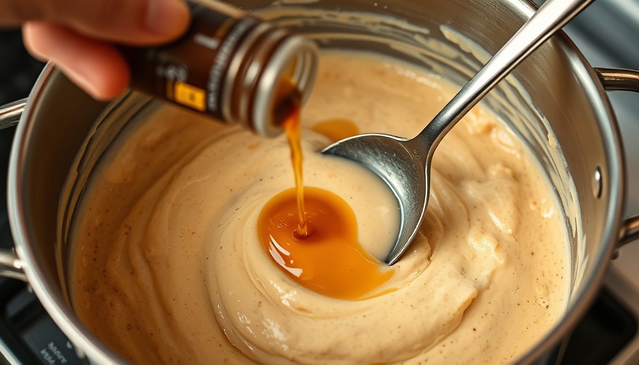 Homemade Snickers ingredients being mixed in a pot.