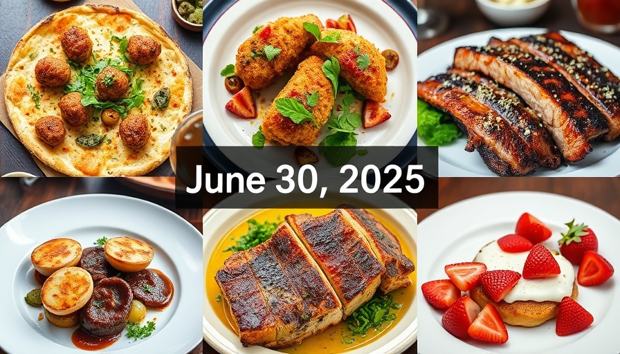 Weekly meal plan dishes displayed with text 'June 30, 2025'.