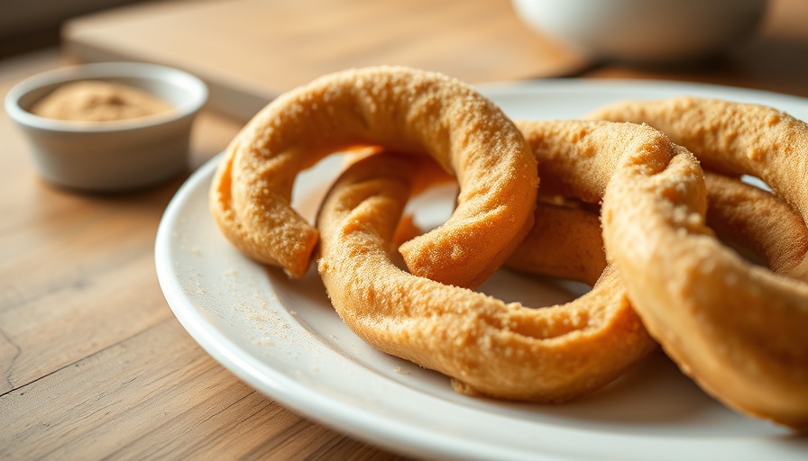 Homemade elephant ears dusted with cinnamon sugar on a plate.